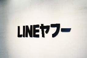 LINE Yahoo signage and logo